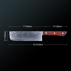 Meteorite PaintedBunting 7" Nakiri Knife - Japanese Vegetable Chef Blade for Perfect Chopping & Slicing, 67-Layer Damascus Steel with Lightweight Acrylic Handle