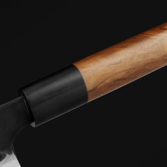 Kajiya Keikoku 11'' YanagiBa - Professional Japanese Kitchen Knife for Sushi & Sashimi with 67-Layer Damascus VG10 Steel Blade & Natural Wooden Handle (Olive)