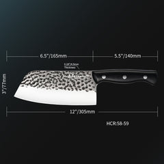 Meteorite Reindeer 7'' Cleaver - Heavy-Duty Camp Knife for Whole Chicken Butchering & Wood Splitting|4.5mm High-Carbon Stainless Steel Blade & Storm-Grip Handle