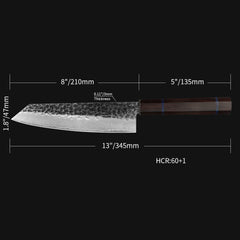 Kajiya Unnan 10" Kiritsuke - Japanese  Professional Multi-Purpose Slicing & Chopping with Damascus Steel Blade &  Ebony Wood Handle