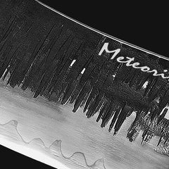 Meteorite Kodiak 7'' Cleaver - Heavy-Duty Full-Tang Outdoor Knife for Camp Cooking & Wood Chopping|T10 Forged Steel & Natural Wooden Handle (Ebony)