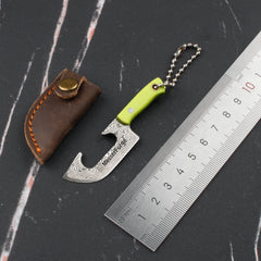 Meteorite Kodiak 2.8'' Mini Cleaver - Chic Keychain Knife for Urban Adventures & Fruit Snacking|67-Layer Damascus & Featherlight G10 (Only 9g!)