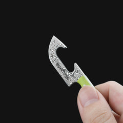 Meteorite Kodiak 2.8'' Mini Cleaver - Chic Keychain Knife for Urban Adventures & Fruit Snacking|67-Layer Damascus & Featherlight G10 (Only 9g!)