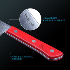 Meteorite PaintedBunting  3pcs Chef & Santoku & Utility Knife Set - Premium Damascus Kitchen Chefs Knife Set - Japanese Style knives Blade in Gift Box