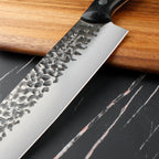 Meteorite Reindeer 8'' Santoku Knife - Outdoor Camp Kitchen Knife for Picnic Food Prep & Bushcraft｜Japanese-Style High-Carbon Stainless Steel  & Grip-Tech G10 Handle