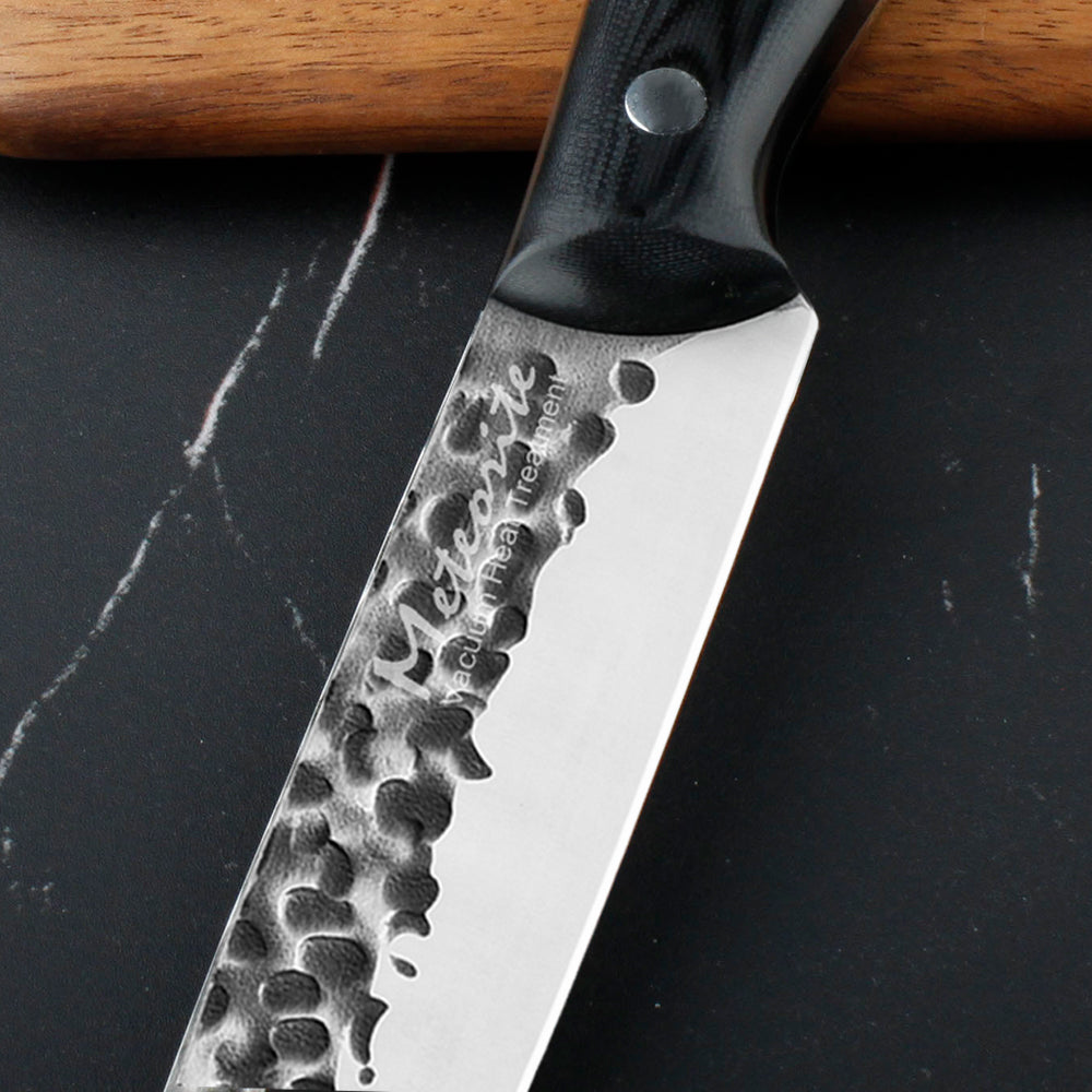 Meteorite Reindeer 7'' Utility Knife - Outdoor Camp Chef's Knife for Picnic Prep & Camp Cooking｜Japanese-Style High-Carbon Steel Blade & Weather-Grip Handle