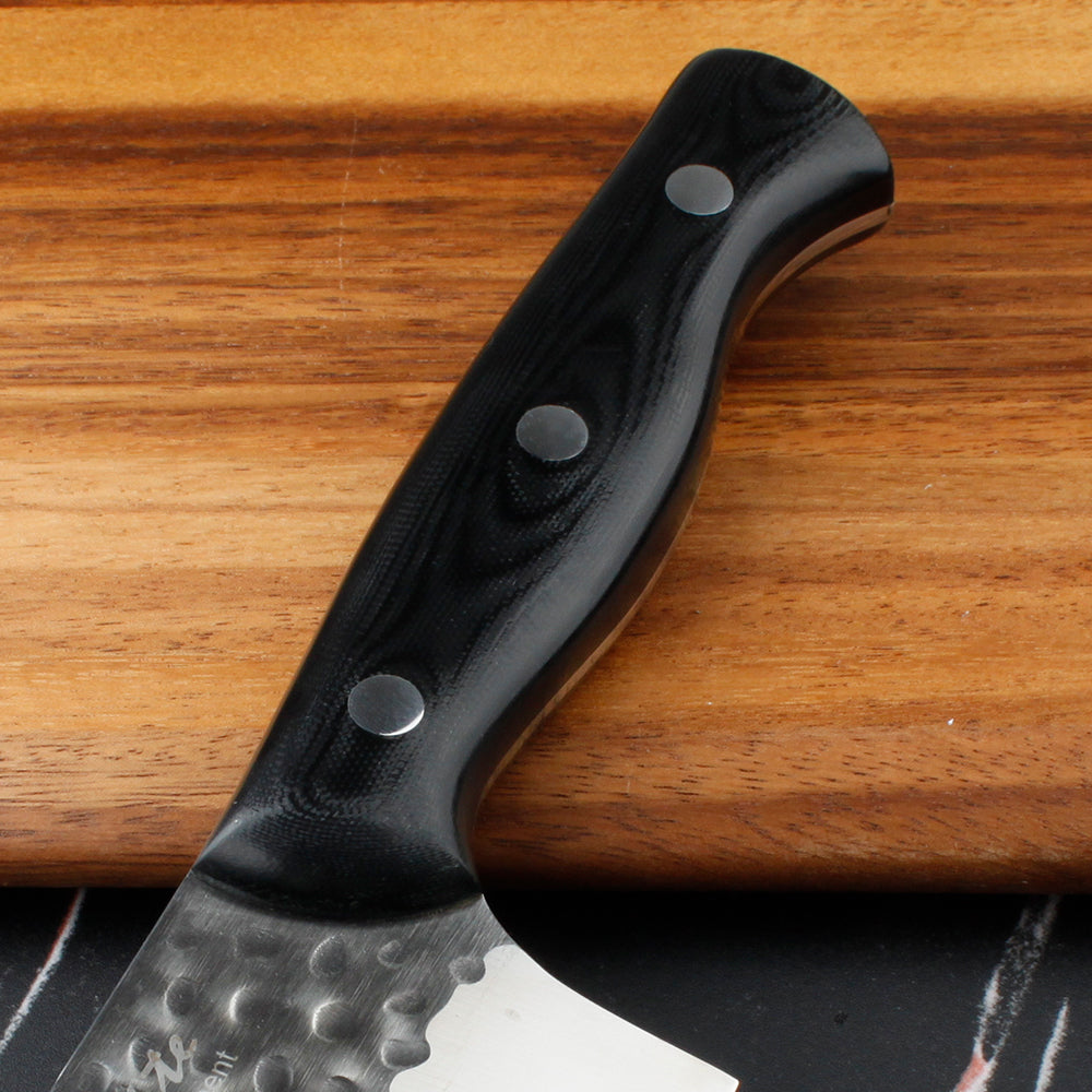 Meteorite Reindeer 9'' Chef Knife - Heavy-Duty Camp Kitchen Knife for Outdoor Cooking & Wild Game Prep｜3.3mm High-Carbon Steel Blade & Non-Slip Grip Handle