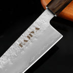 Kajiya Kumano 8'' Kiritsuke - Fashion-Forward Japanese Kitchen Knife for Precision Slicing & Multi-Purpose Cooking with 3-Layer VG10 Steel Blade & OX Horn and Wood Handle