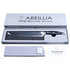 Abellia Libra Professional 9inch Carving Knife Damascus Steel VG10 Meat Slicing Knives with Black G10 Handle