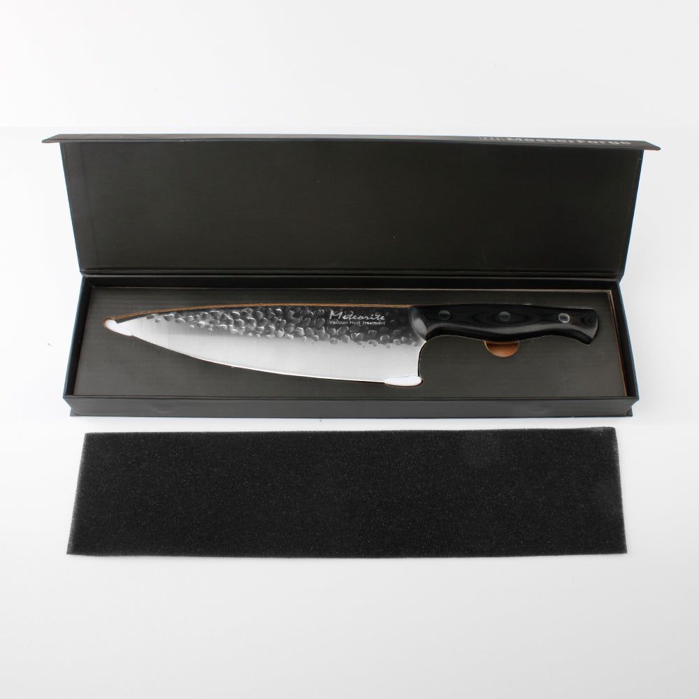Meteorite Reindeer 9'' Chef Knife - Heavy-Duty Camp Kitchen Knife for Outdoor Cooking & Wild Game Prep｜3.3mm High-Carbon Steel Blade & Non-Slip Grip Handle