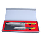 Meteorite PaintedBunting 2pcs Chef & Utility Knife set - Premium Damascus Kitchen Chefs Knife Set - Japanese Style knives Blade in Gift Box