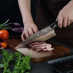 Meteorite Reindeer 9'' Chef Knife - Heavy-Duty Camp Kitchen Knife for Outdoor Cooking & Wild Game Prep｜3.3mm High-Carbon Steel Blade & Non-Slip Grip Handle