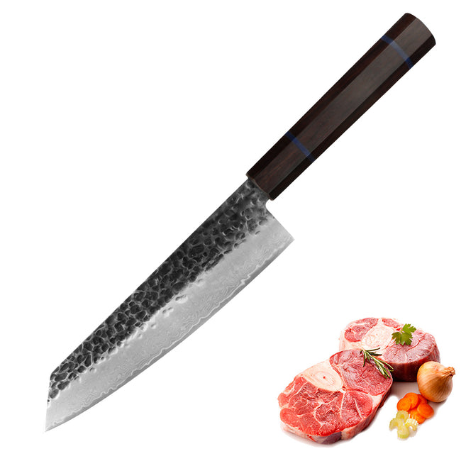 Kajiya Unnan 10" Kiritsuke - Japanese  Professional Multi-Purpose Slicing & Chopping with Damascus Steel Blade &  Ebony Wood Handle Hover Image