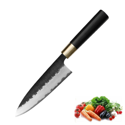 Kajiya Asakusa Brass Bolster Ebony wood 7 inch Professional  Deba Knife For Traditional Japanese Cuisine