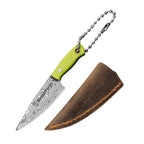 Co-Star 3'' Mini Chef - Designer Keychain Knife for Fruit Carving & Package Opening｜67-Layer Damascus Steel & Featherlight G10 (10g)