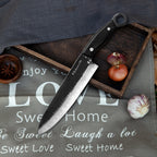 Meteorite Kodiak 9'' Chef Knife - Heavy-Duty Full-Tang Camp Cooking Knife for Wild Ingredients & Outdoor Prep｜High-Carbon Forged Steel & Natural Wooden Handle (Ebony)