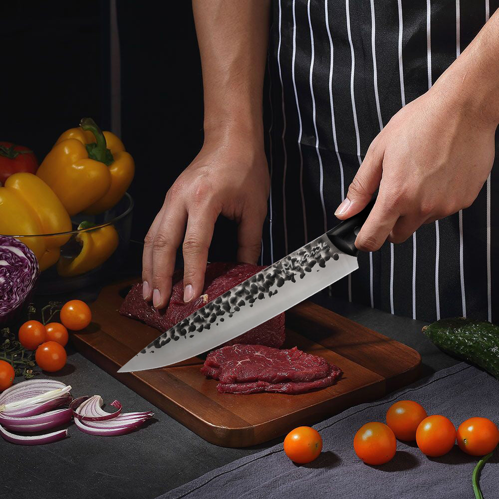 Meteorite Reindeer 9'' Utility Knife - Ultimate Camp Kitchen Tool for Outdoor Cooking & Wild Prep｜3.3mm High-Carbon Steel & Non-Slip Grip Handle