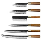 Kajiya Asakusa Japanese Knife Set – 2PCS / 3PCS / 6PCS Options | 3-Layer VG10 Core Steel | Nakiri, DeBa, Gyuto, Yanagiba, Senmaru | Natural Wood Handle
