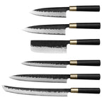 Kajiya Asakusa Japanese Knife Set – 2PCS / 3PCS / 6PCS Options | 3-Layer VG10 Core Steel | Nakiri, DeBa, Gyuto, Yanagiba, Senmaru | Natural Wood Handle