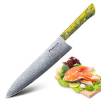 Meteorite PaintedBunting 8.3'' Gyuto - Professional Kitchen Blade for Precision Slicing & Dicing, 67-Layer Damascus Steel with Acrylic Handle