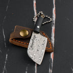 Co-Star 2.6'' Mini Butchers - Fashion Damascus Keychain Knife for Everyday Carry & Fruit Cutting｜Textured G10 Handle & Ultra-Light (17g)