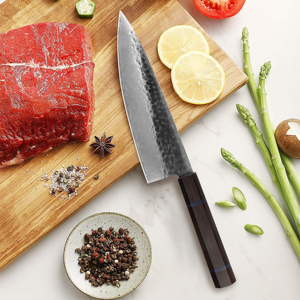 Kajiya Unnan 8" Gyuto - Japanese Professional Kitchen Cooking with 67-Layer Damascus Steel & Comfort Grip Wood Handle