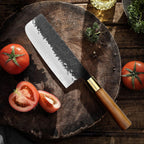 Kajiya Asakusa 7'' Nakiri - Japanese Kitchen Knife for Vegetable Chopping & Precision Slicing with 3-Layer VG10 Steel Blade & Natural Wooden Handle (Olive/Ebony options)