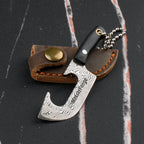 Co-Star 2.8'' Mini Cleaver - Chic Keychain Knife for Urban Adventures & Fruit Snacking｜67-Layer Damascus & Featherlight G10 (Only 9g!)