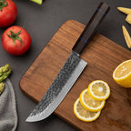 Kajiya Unnan 7" Japanese Hunting knife - Professional Meat & Poultry Deboning with Damascus Steel Blade & Ebony Wood Handle