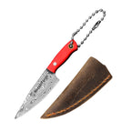 Co-Star 3'' Mini Chef - Designer Keychain Knife for Fruit Carving & Package Opening｜67-Layer Damascus Steel & Featherlight G10 (10g)