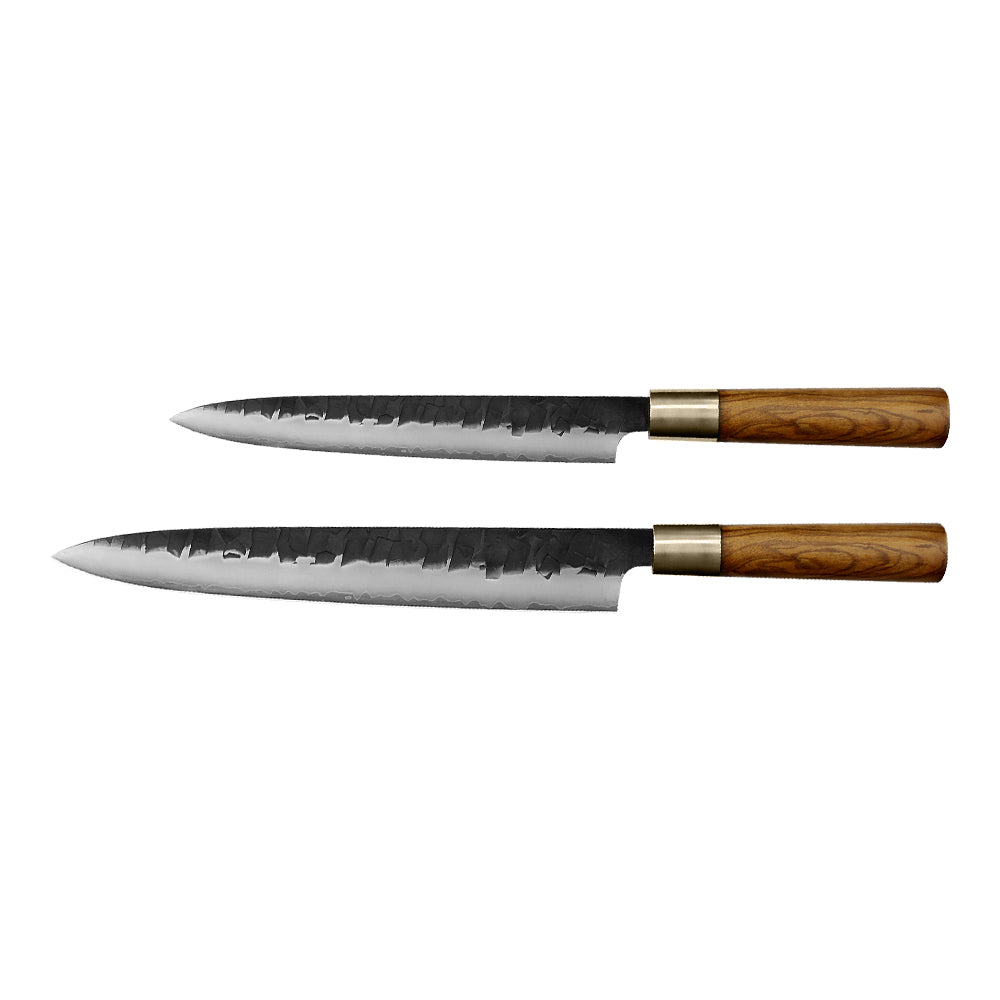 Kajiya Asakusa Japanese Knife Set – 2PCS / 3PCS / 6PCS Options | 3-Layer VG10 Core Steel | Nakiri, DeBa, Gyuto, Yanagiba, Senmaru | Natural Wood Handle