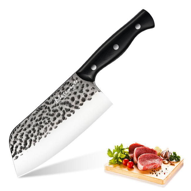 Meteorite Reindeer 7'' Cleaver - Heavy-Duty Camp Knife for Whole Chicken Butchering & Wood Splitting｜4.5mm High-Carbon Stainless Steel Blade & Storm-Grip Handle Hover Image