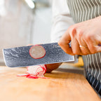 Meteorite PaintedBunting 7" Nakiri Knife - Japanese Vegetable Chef Blade for Perfect Chopping & Slicing, 67-Layer Damascus Steel with Lightweight Acrylic Handle