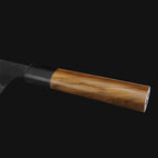 Kajiya Keikoku 7'' Nakiri - Japanese Kitchen Knife for Vegetable Chopping & Precision Slicing with 3-Layer VG10 Steel Blade & Natural Wooden Handle (Olive/Ebony options)