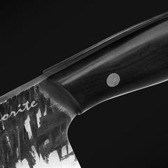 Meteorite Kodiak 7'' Cleaver - Heavy-Duty Full-Tang Outdoor Knife for Camp Cooking & Wood Chopping｜T10 Forged Steel & Natural Wooden Handle (Ebony)