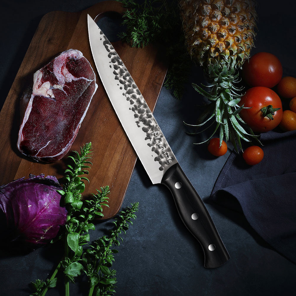 Meteorite Reindeer 9'' Utility Knife - Ultimate Camp Kitchen Tool for Outdoor Cooking & Wild Prep｜3.3mm High-Carbon Steel & Non-Slip Grip Handle