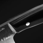 Meteorite Kodiak 9'' Chef Knife - Heavy-Duty Full-Tang Camp Cooking Knife for Wild Ingredients & Outdoor Prep｜High-Carbon Forged Steel & Natural Wooden Handle (Ebony)