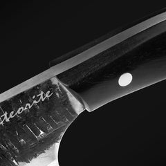 Meteorite Kodiak 7'' Slicing Knife - Heavy-Duty Full-Tang Outdoor Knife for Camp Cooking & Game Processing｜T10 Forged Steel & Natural Wooden Handle (Ebony)