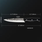 Meteorite Reindeer 7'' Utility Knife - Outdoor Camp Chef's Knife for Picnic Prep & Camp Cooking｜Japanese-Style High-Carbon Steel Blade & Weather-Grip Handle