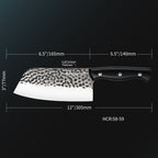 Meteorite Reindeer 7'' Cleaver - Heavy-Duty Camp Knife for Whole Chicken Butchering & Wood Splitting｜4.5mm High-Carbon Stainless Steel Blade & Storm-Grip Handle