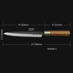 Kajiya Asakusa 9'' YanagiBa - Professional Japanese Kitchen Knife for Sushi & Sashimi Mastery with 3-Layer VG10 Steel Blade & Natural Wooden Handle (Olive/Ebony options)