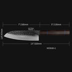 Kajiya Unnan 7" Santoku  - Professional Chef's Choice Multi-Purpose Cutting with 67-Layer Damascus Steel & Ebony Wood Handle