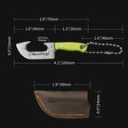 Co-Star 2.8'' Mini Cleaver - Chic Keychain Knife for Urban Adventures & Fruit Snacking｜67-Layer Damascus & Featherlight G10 (Only 9g!)