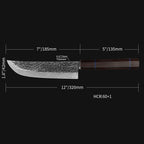 Kajiya Unnan 7" Japanese Hunting knife - Professional Meat & Poultry Deboning with Damascus Steel Blade & Ebony Wood Handle