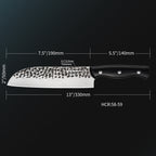 Meteorite Reindeer 8'' Santoku Knife - Outdoor Camp Kitchen Knife for Picnic Food Prep & Bushcraft｜Japanese-Style High-Carbon Stainless Steel  & Grip-Tech G10 Handle