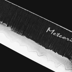 Meteorite Kodiak 9'' Chef Knife - Heavy-Duty Full-Tang Camp Cooking Knife for Wild Ingredients & Outdoor Prep｜High-Carbon Forged Steel & Natural Wooden Handle (Ebony)