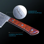 Meteorite PaintedBunting 7" Nakiri Knife - Japanese Vegetable Chef Blade for Perfect Chopping & Slicing, 67-Layer Damascus Steel with Lightweight Acrylic Handle