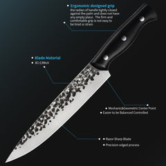Meteorite Reindeer 9'' Utility Knife - Ultimate Camp Kitchen Tool for Outdoor Cooking & Wild Prep｜3.3mm High-Carbon Steel & Non-Slip Grip Handle