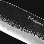 Meteorite Kodiak 10'' Utility Knife - Heavy-Duty Full-Tang Camp Kitchen Knife for Outdoor Cooking & Wood Processing｜T10 Forged Steel & Natural Wooden Handle (Ebony)