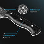 Meteorite Reindeer 7'' Cleaver - Heavy-Duty Camp Knife for Whole Chicken Butchering & Wood Splitting｜4.5mm High-Carbon Stainless Steel Blade & Storm-Grip Handle